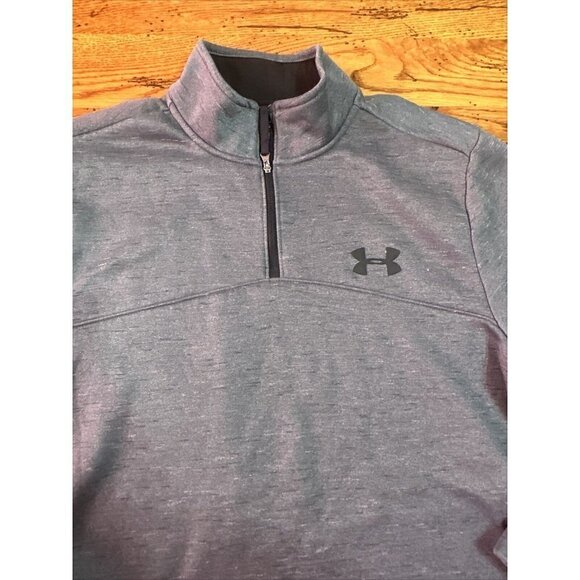 Under Armour Lg ColdGear Fleece Loose Fit 1/4 Zip Sweater Heather Sweatshirt H17 - Picture 2 of 7